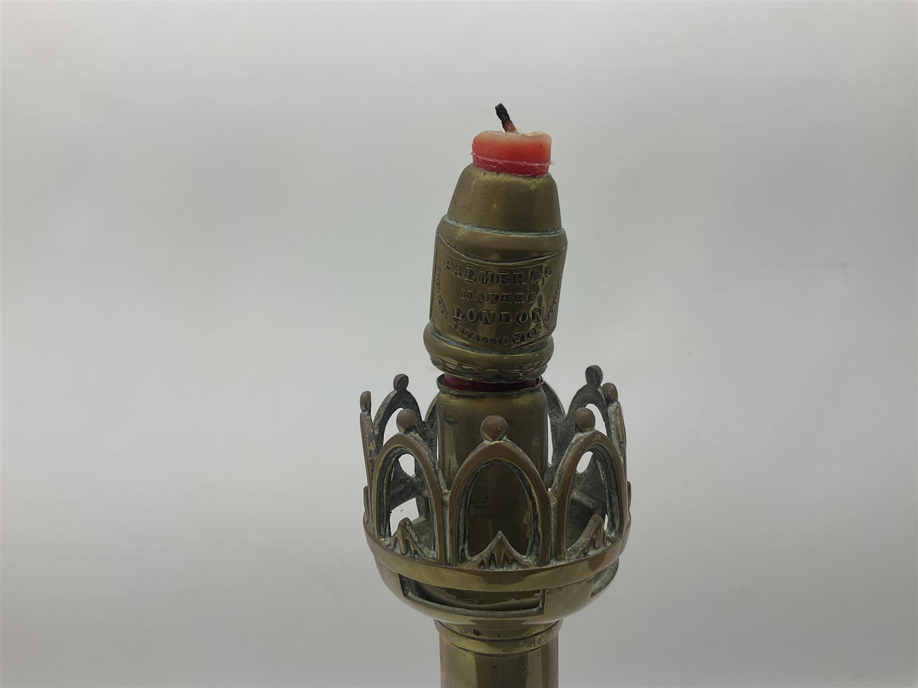 Palmer & Co of London Gothic brass altar candle stick - Image 16 of 16