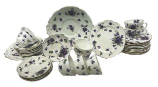 Hammersley Violets pattern tea wares comprising