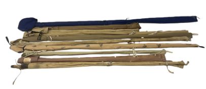 Fishing rods including Milwards 'flylite' split cane three piece rod