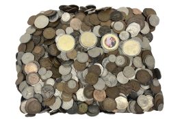 Quantity of Great British and World coins including pre-decimal pennies