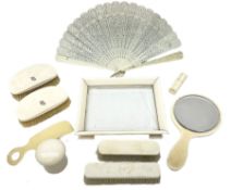 Early 20th century ivory dressing table set