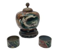 20th century Chinese cloisonné jar and cover
