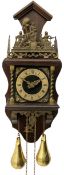 20th century Dutch style Zaanse Zaandam wall clock with a German eight-day weight driven movement ho