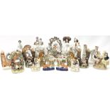 Collection of Victorian Staffordshire and Staffordshire style pottery