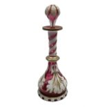 19th century Bohemian cranberry glass scent bottle and stopper