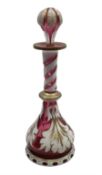 19th century Bohemian cranberry glass scent bottle and stopper