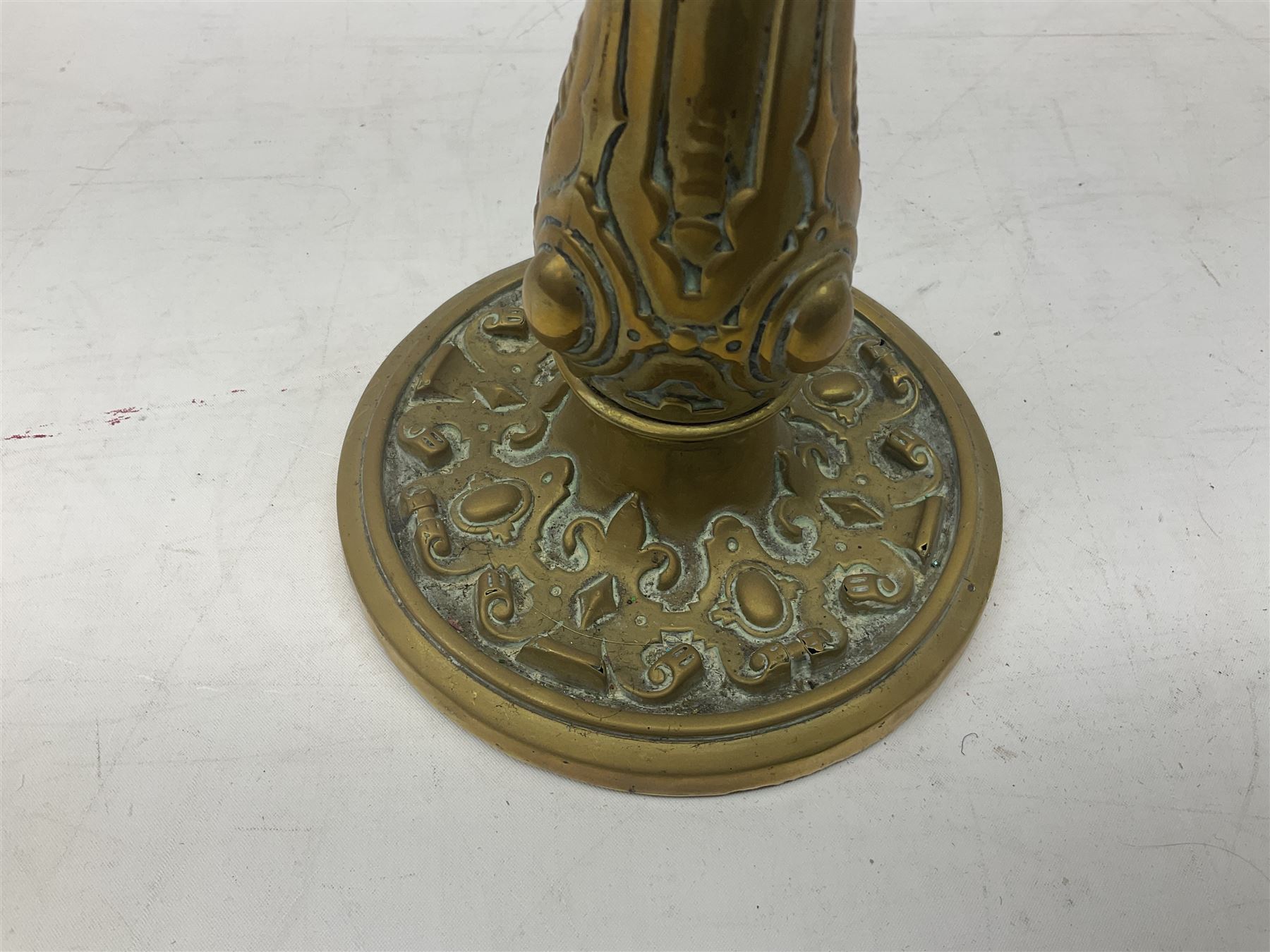 Palmer & Co of London Gothic brass altar candle stick - Image 14 of 16