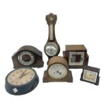 A selection of mid-20th century and later mantle clocks
