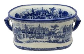 Victorian style blue and white foot bath