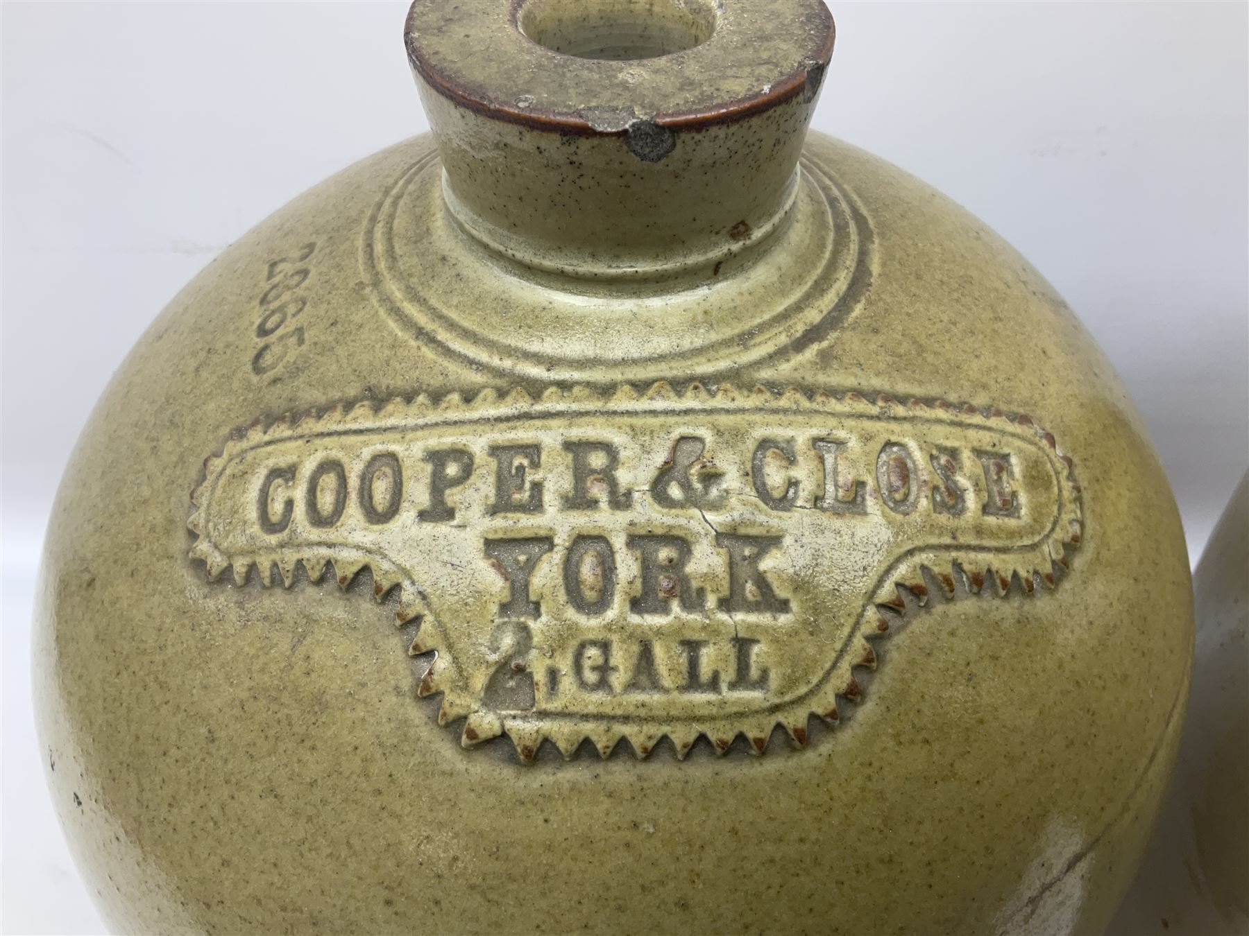 Two large 19th century stoneware bottles or flagons - Image 6 of 13