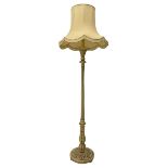 Cream painted standard lamp with shade