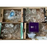 Four boxes of glass to include boxed Edinburgh Crystal decanter