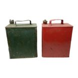 Two vintage petrol cans