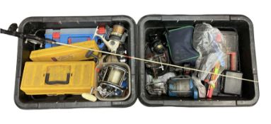 Quantity of fishing tackle including various reels