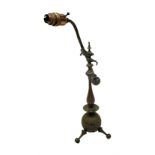 Copper table lamp with adjustable arm