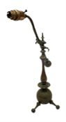 Copper table lamp with adjustable arm