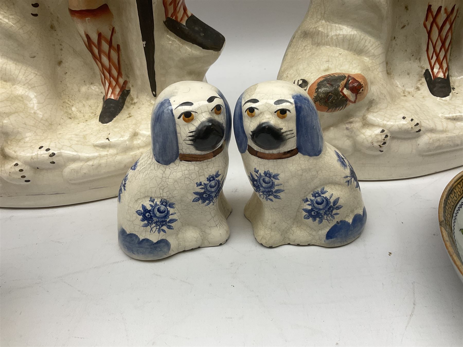 Two Staffordshire pottery flat back figures of the lion slayer - Image 7 of 14