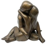 'Leonardo Art Wrk' bronzed figure of two figures embracing