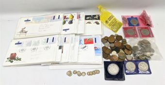 Stamps and coins including first day covers