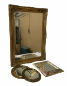 Ornate gilt rectangular wall mirror