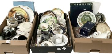 Three boxes of ceramics to include boxed collectors plates including Royal Worcester and Coalport et