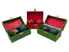 Three sets of Chinese meditation balls