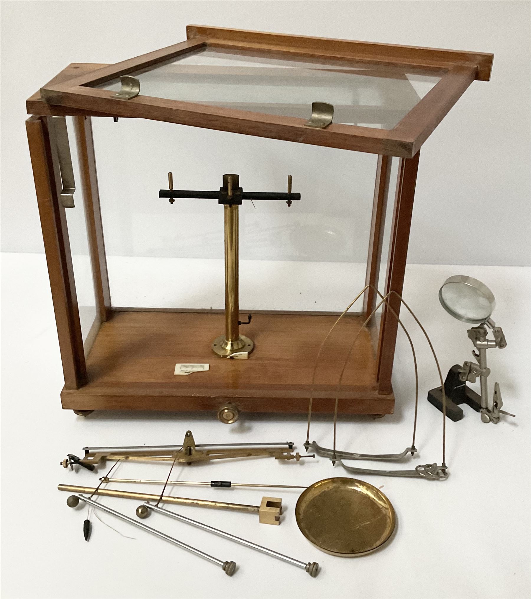 Cased set of Philip Harris of Birmingham laboratory scales