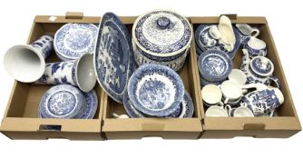 Large group of assorted blue and white