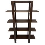 Dark walnut finish shelving unit