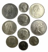 Two Queen Elizabeth II 1966 Canadian silver dollar coins