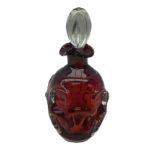 Mid 20th century Swedish Aseda ruby glass Art Glass decanter