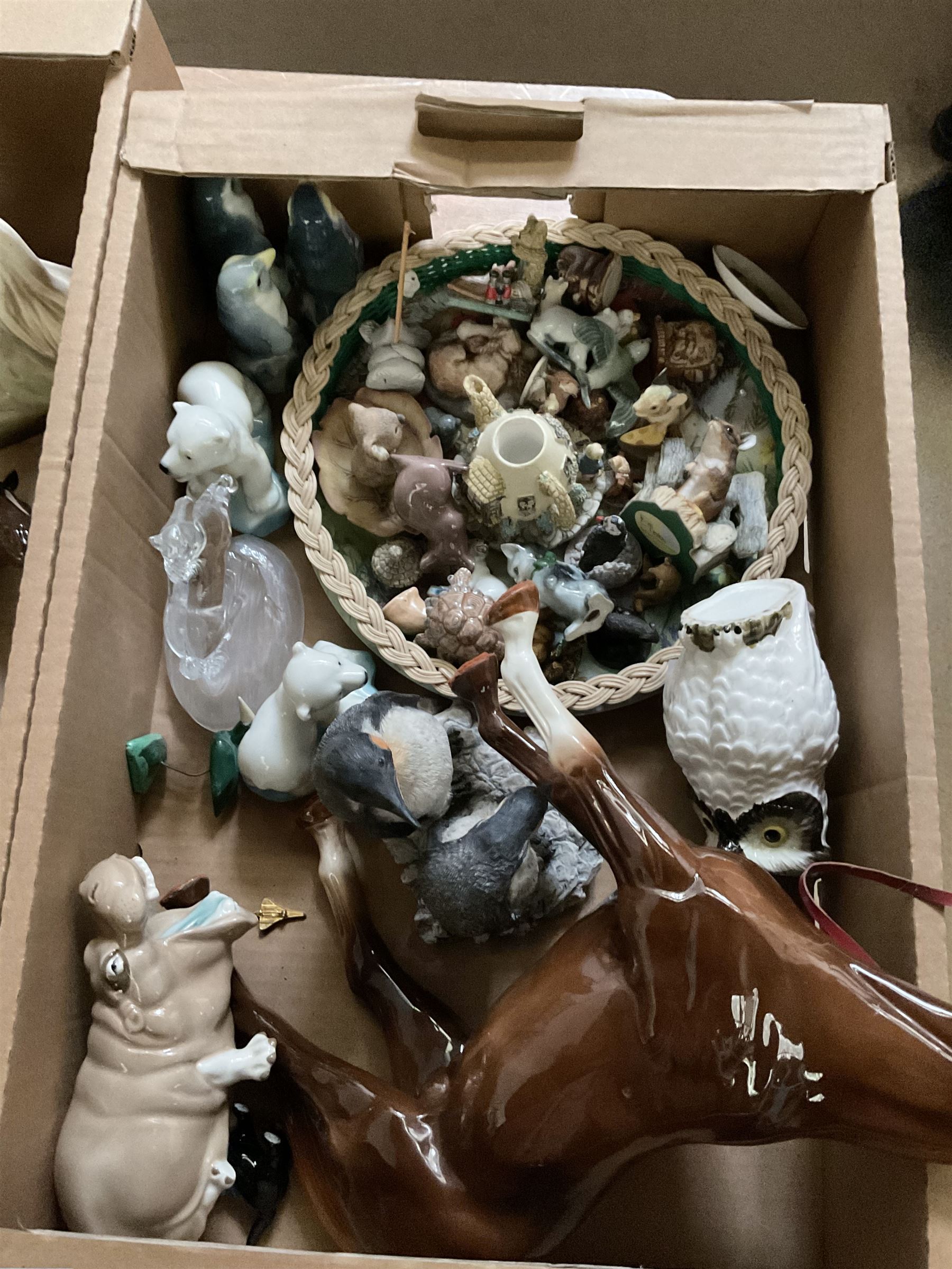 Three boxes of animal figures to include mainly ceramic and composite examples - Image 3 of 5