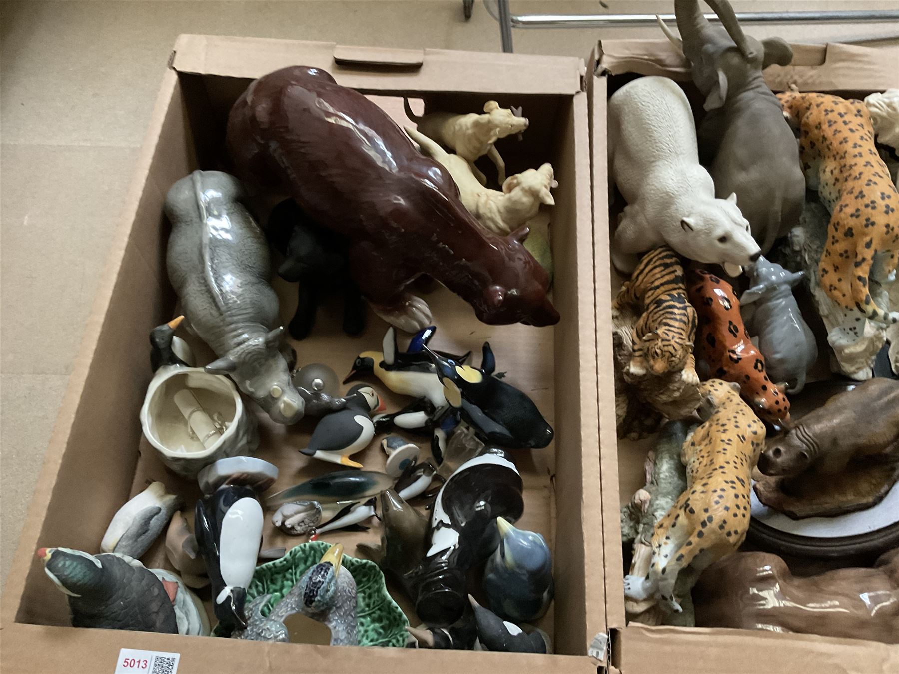 Three boxes of animal figures to include mainly ceramic and composite examples - Image 2 of 4