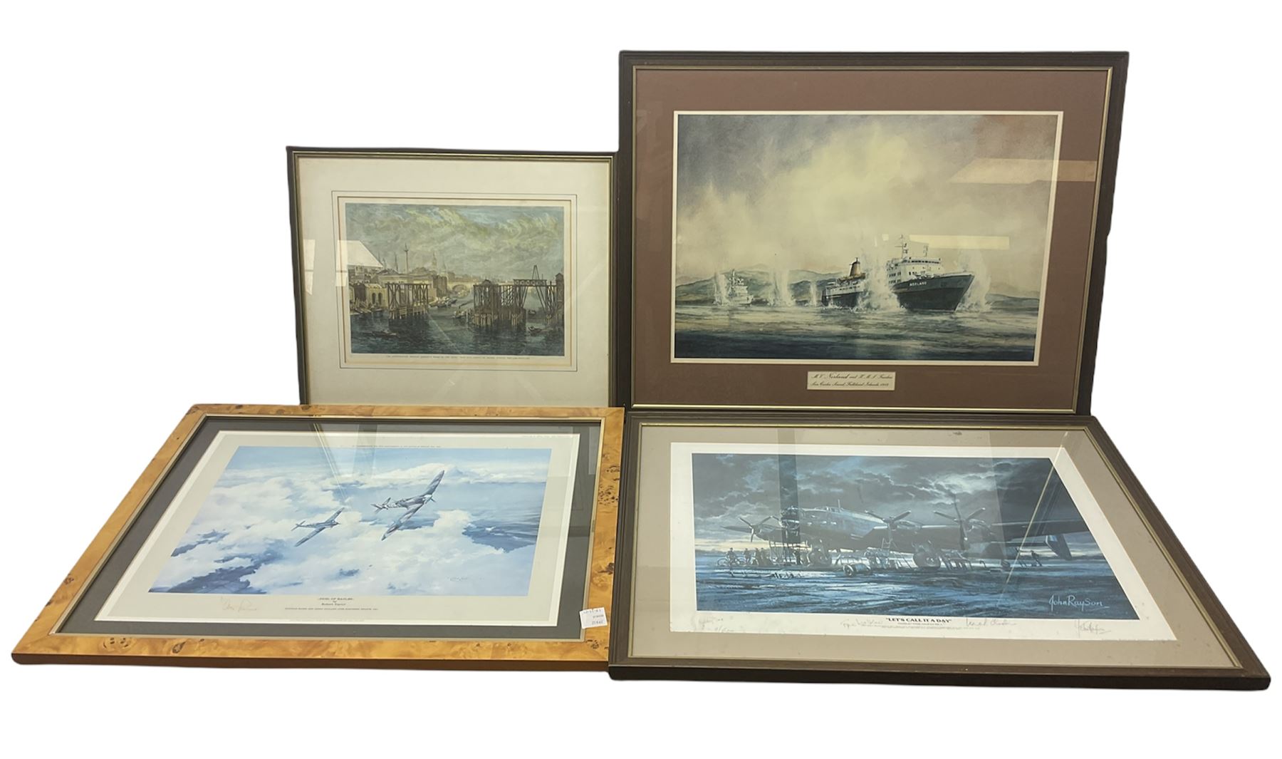 Two framed aviation prints Lets Call it a Day and Duel of Eagles