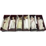 Six boxed Danbury Mint collectors dolls