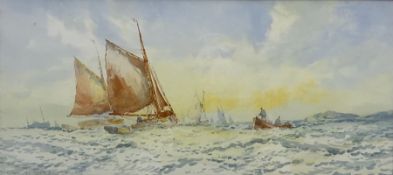 Hector McKinley (British early 20th century): Hauling Nets near the Coast