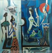 Xi Shang Ariyachaiprasert (Chinese 1959-): Abstract of Young Women