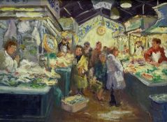 Catherine Tyler (British 1949-): 'St Josep Market - Barcelona'