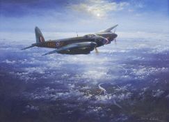 Simon W Atack (British 1957-): Mosquito Bomber in Flight