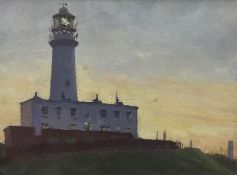Bruce Mulcahy (British 1955-): 'Flamborough Lighthouses - Evening'