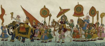 Mughal School (19th/20th century): Rajasthan Maharajah Procession