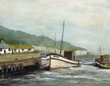 Nora Keenan (English 20th century): Fishing Boats Moored