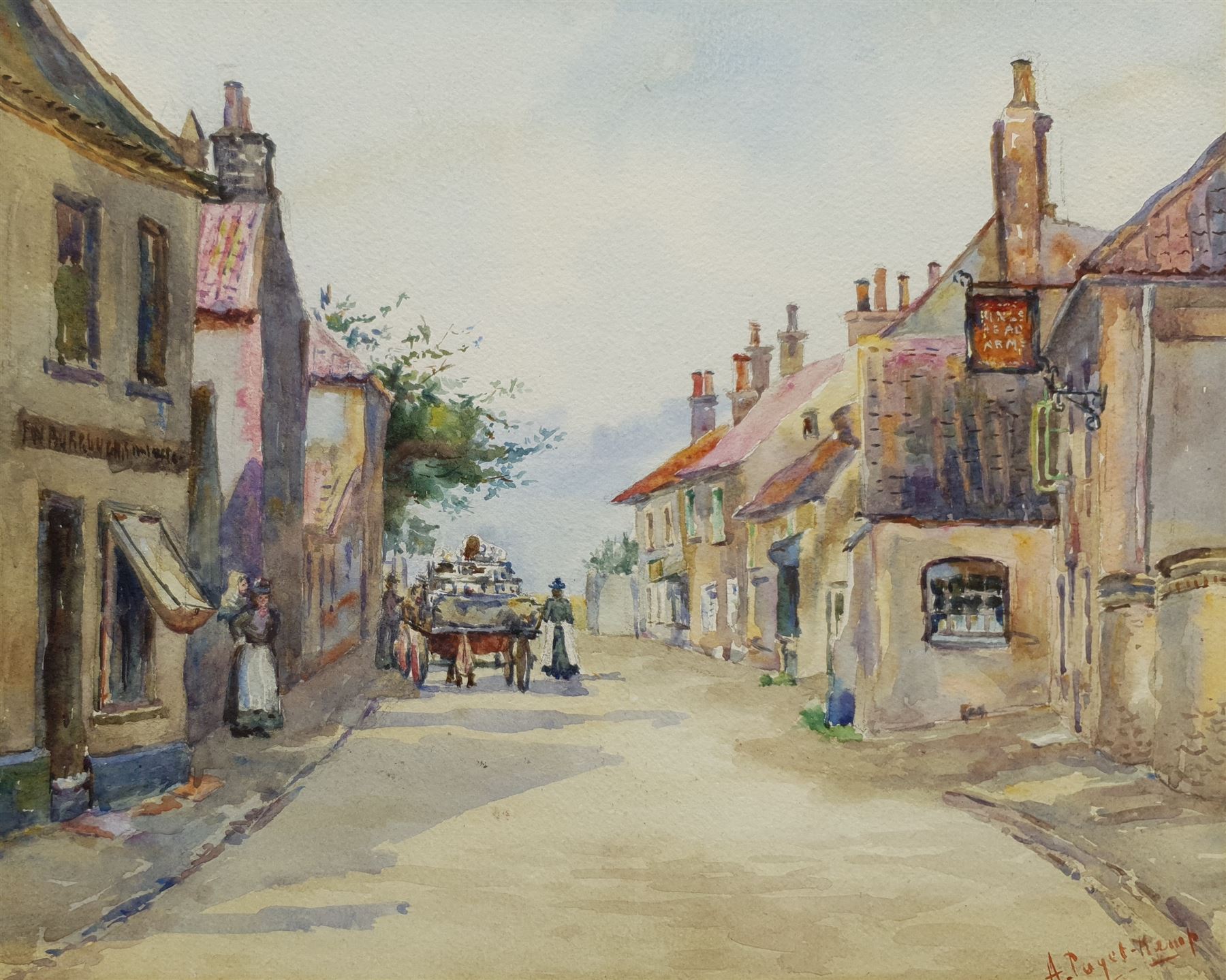 Amy Paget Kemp (London exh.1895-1919): Village High Street