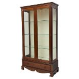 Mahogany illuminated display cabinet