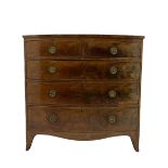 19th century mahogany bow front chest