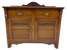 Late Victorian walnut side cabinet