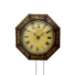 A German 19th century "Postman's" weight driven wall clock striking the hours on a gong