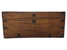 19th century camphor wood and metal bound sea chest