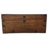 19th century camphor wood and metal bound sea chest