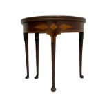 Georgian inlaid mahogany demi-lune card table